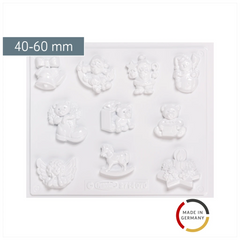 Gießform „Weihnachtsfiguren“ | 40-60 mm, weiß