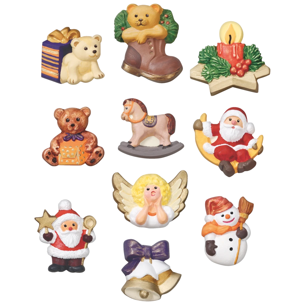 Gießform „Weihnachtsfiguren“ | 40-60 mm, weiß