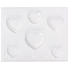 Gießform „Vollform Herzen“ | 40-70 mm, weiß