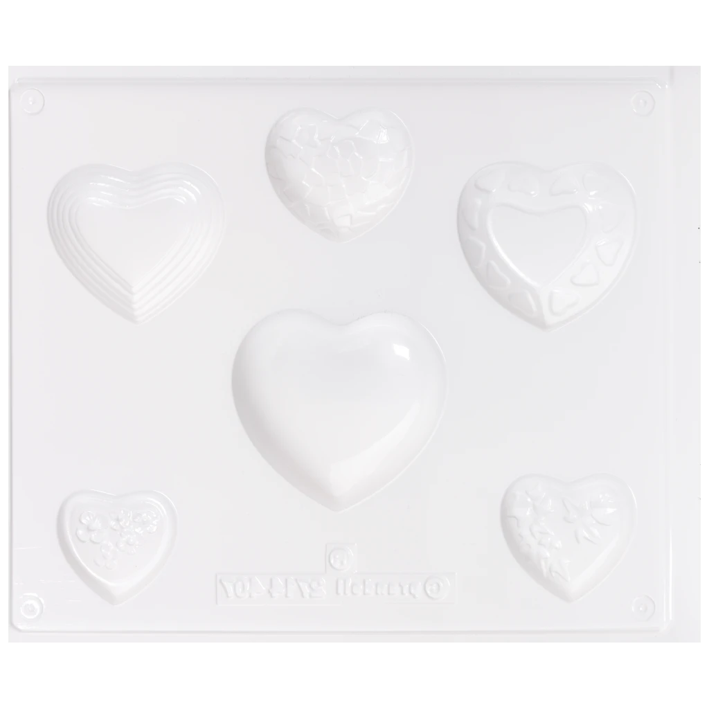 Gießform „Vollform Herzen“ | 40-70 mm, weiß
