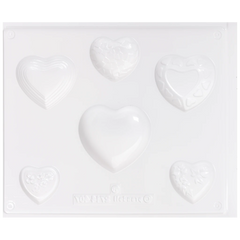 Gießform „Vollform Herzen“ | 40-70 mm, weiß