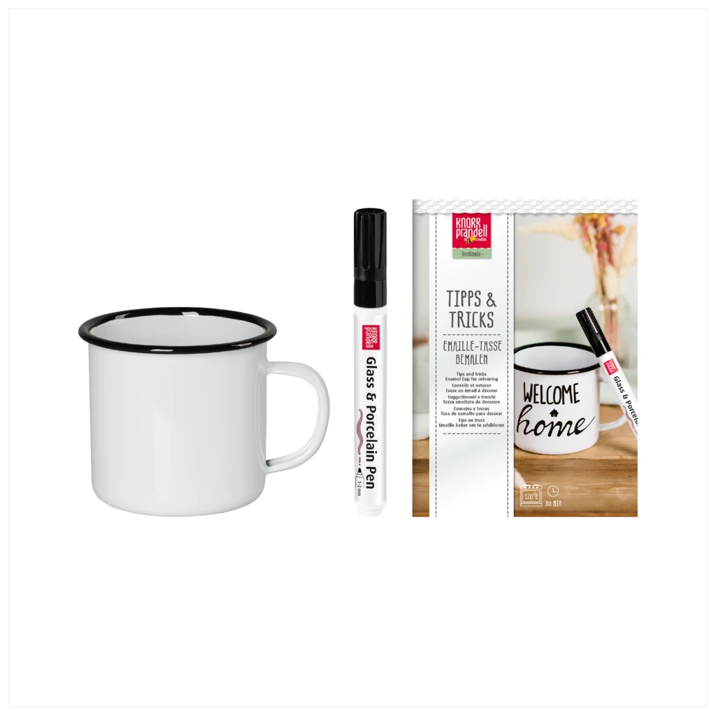 Bastel-Set Emailletasse | weiß