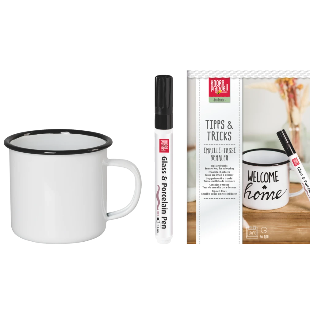 Bastel-Set Emailletasse | weiß