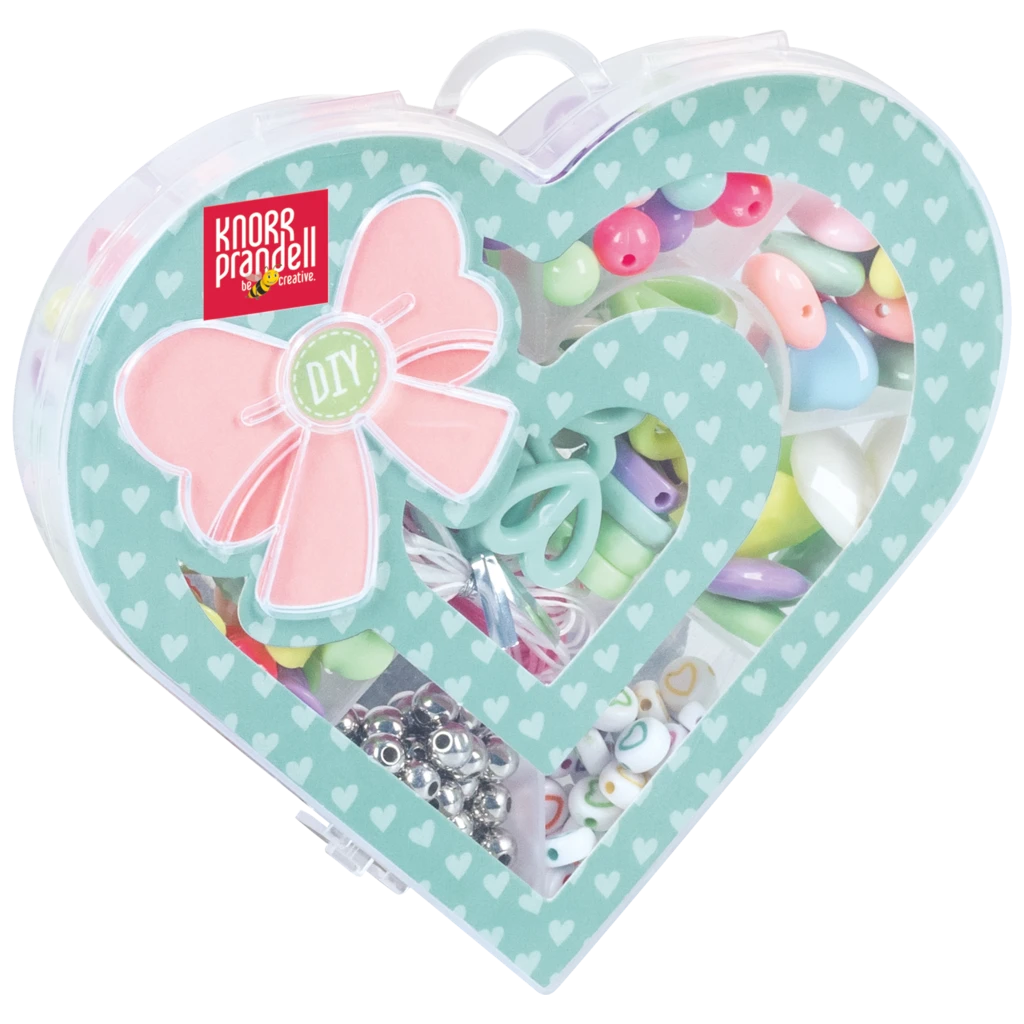 Schmuck-Set „Heart“ | 125×115×20 mm, mehrfarbig, pastell, 42 g