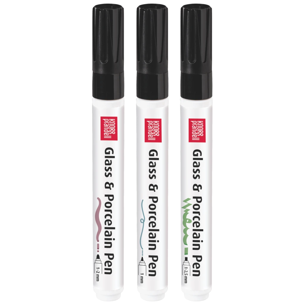 Glass & Porcelain Pen-Set „Black“ | schwarz