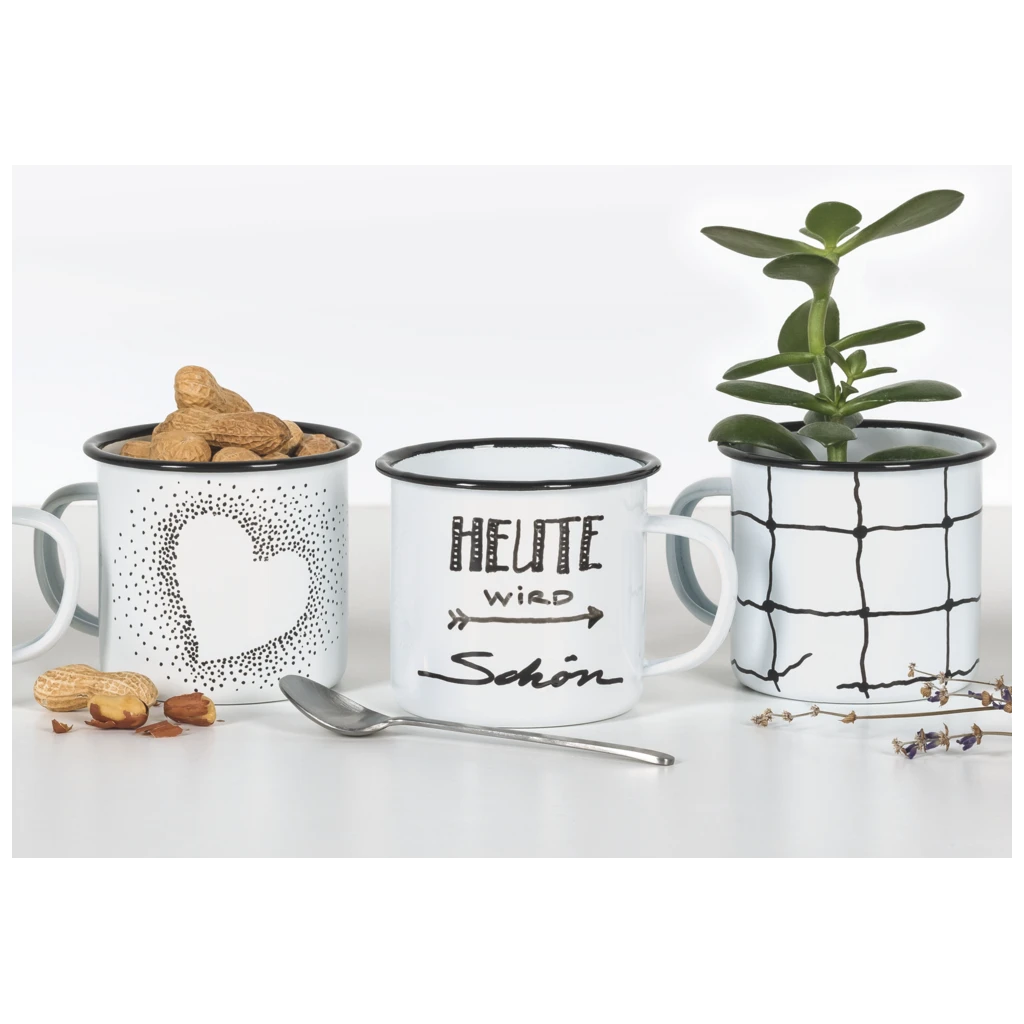 Glass & Porcelain Pen-Set „Black“ | schwarz