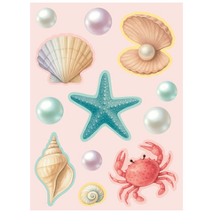 Aufkleber Bogen „Sereia“ | 110×150 mm, mehrfarbig, 4 Blatt