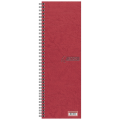 Vormerkbuch 2026 | 100×296 mm, Karton, rot