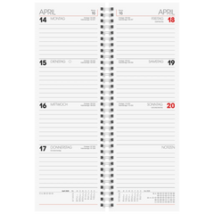 Vormerkbuch 2026 | 100×296 mm, Karton, rot