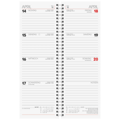 Vormerkbuch 2027 | 100×296 mm, Karton, rot