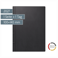 Taschenkalender 2027 | A6, Kunststoff, schwarz