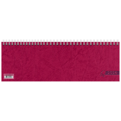 Querterminbuch 2026 | 297×105 mm, Karton, rot
