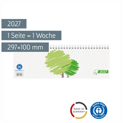 Querterminbuch 2027 „UWS“ | 297×100 mm, Karton