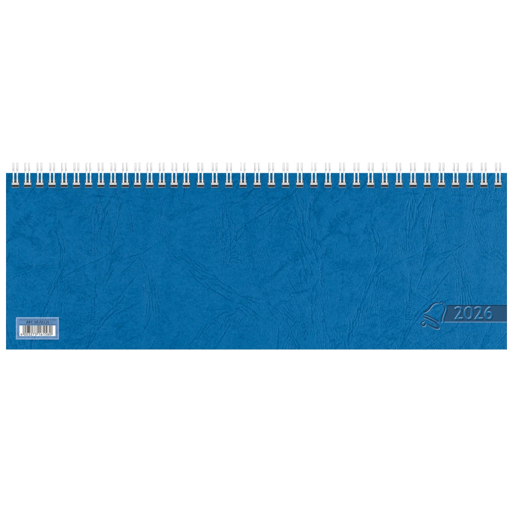 Querterminbuch 2026 | 297×105 mm, Karton, blau