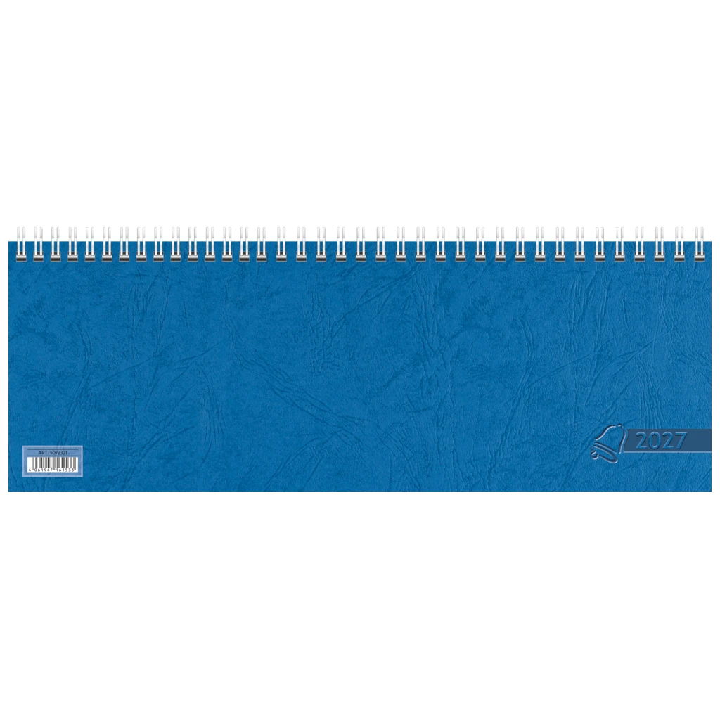 Querterminbuch 2027 | 297×105 mm, Karton, blau