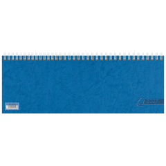 Querterminbuch 2027 | 297×105 mm, Karton, blau