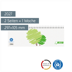Querterminbuch 2027 „UWS“ | 297×105 mm, Karton