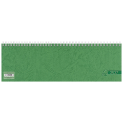 Querterminbuch 2027 | 326×102 mm, Karton, grün