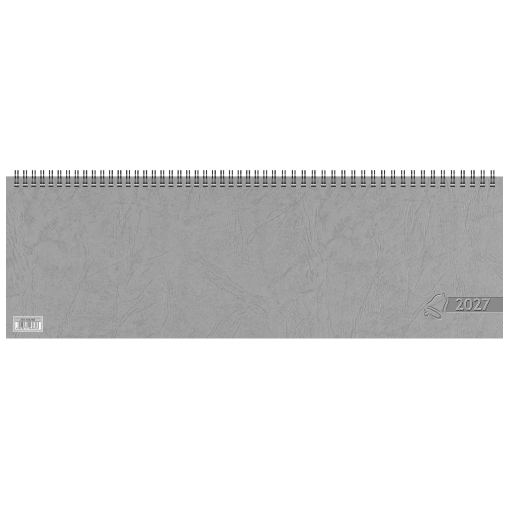 Querterminbuch 2027 | 420×137 mm, Karton, grau