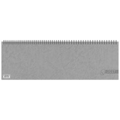 Querterminbuch 2027 | 420×137 mm, Karton, grau