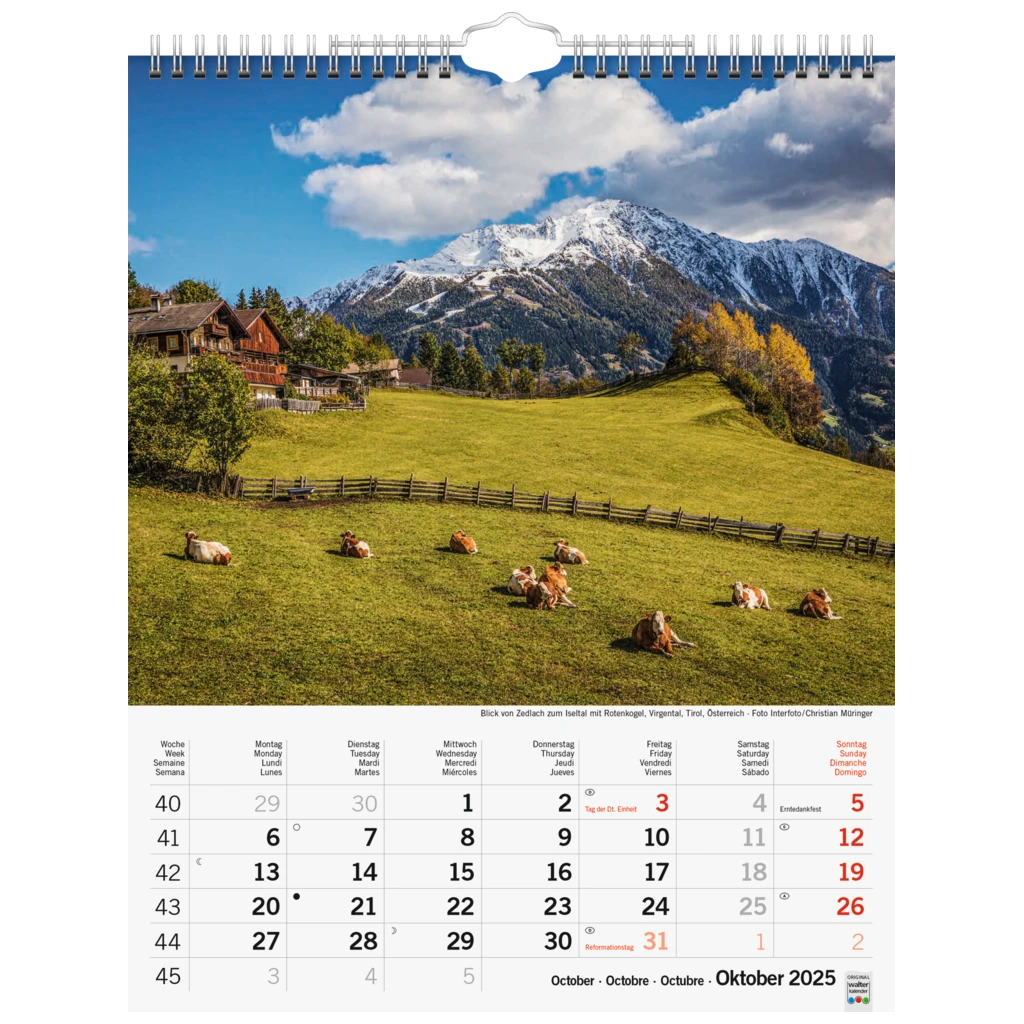 Bildkalender '25 „Sonnentage Alpen“ | 245×310 mm