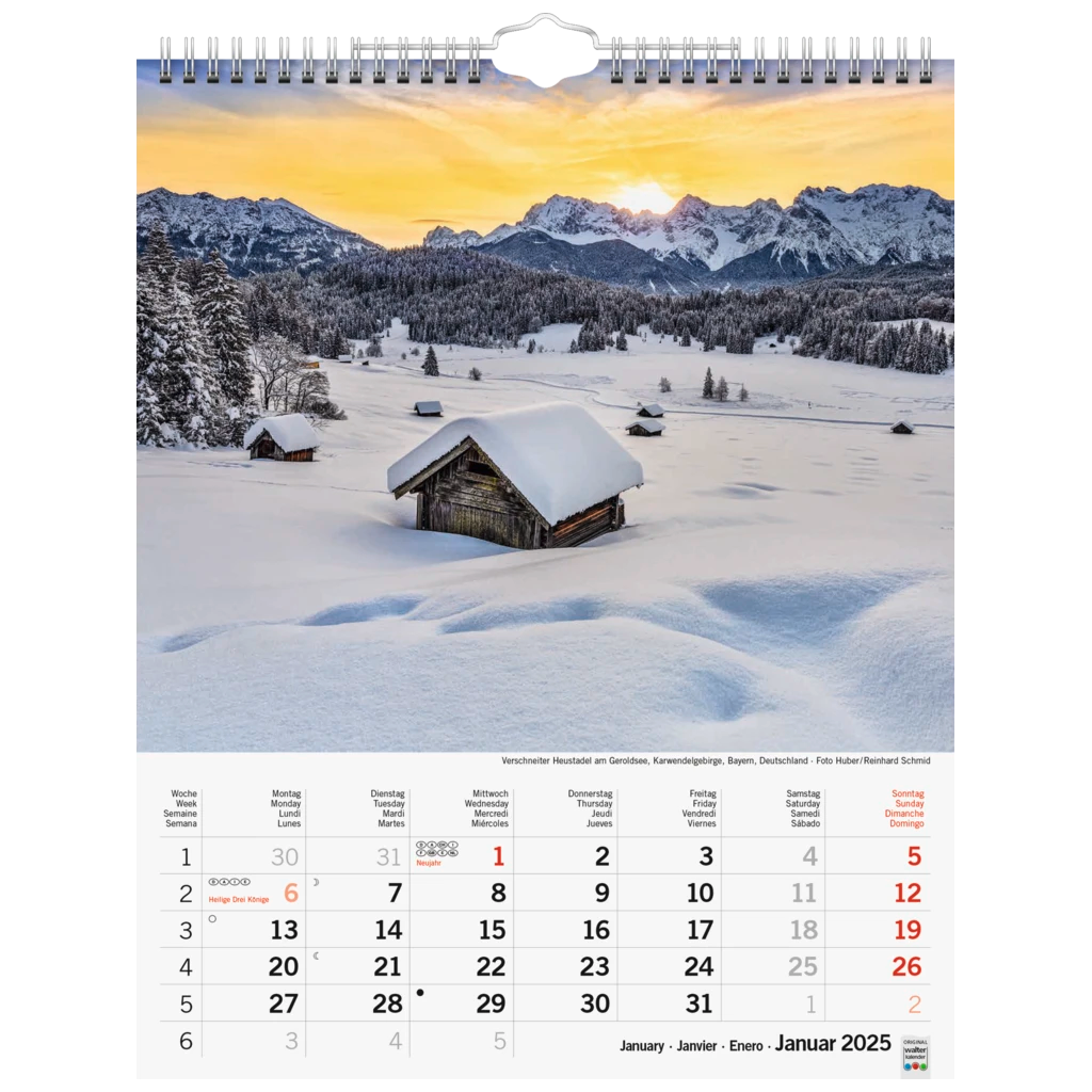 Bildkalender '25 „Sonnentage Alpen“ | 245×310 mm