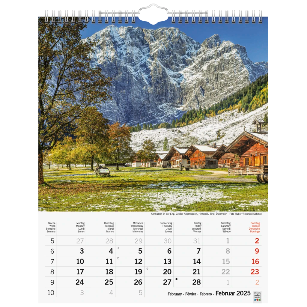 Bildkalender '25 „Sonnentage Alpen“ | 245×310 mm