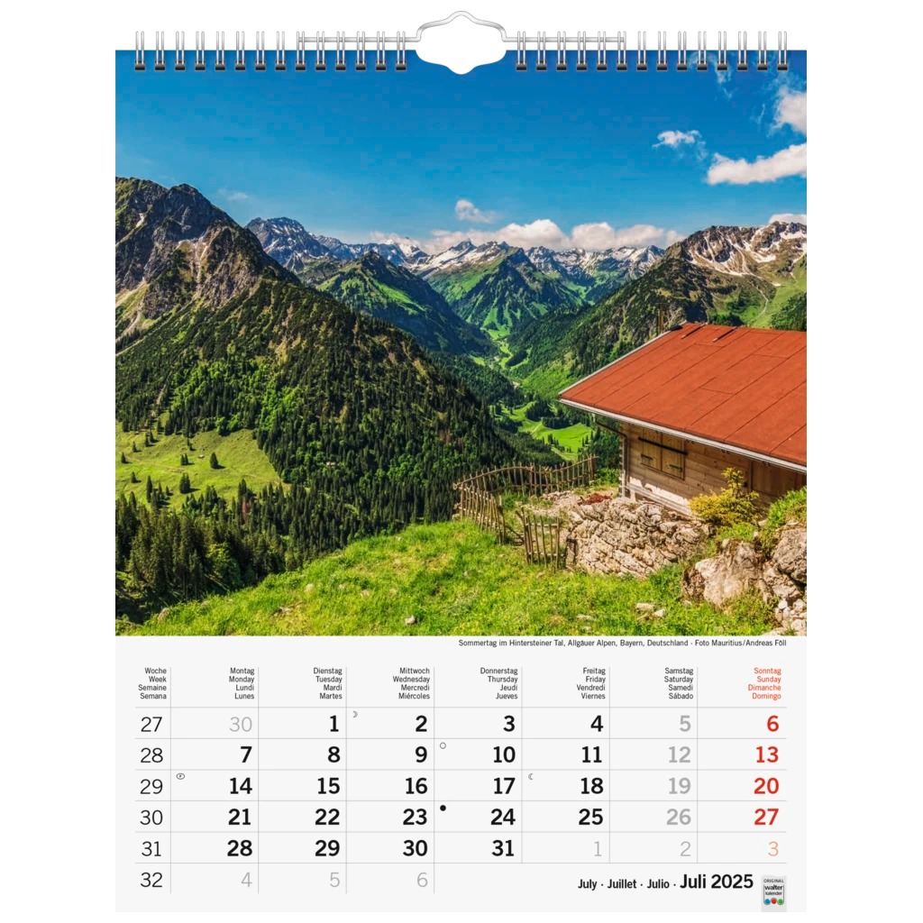 Bildkalender '25 „Sonnentage Alpen“ | 245×310 mm