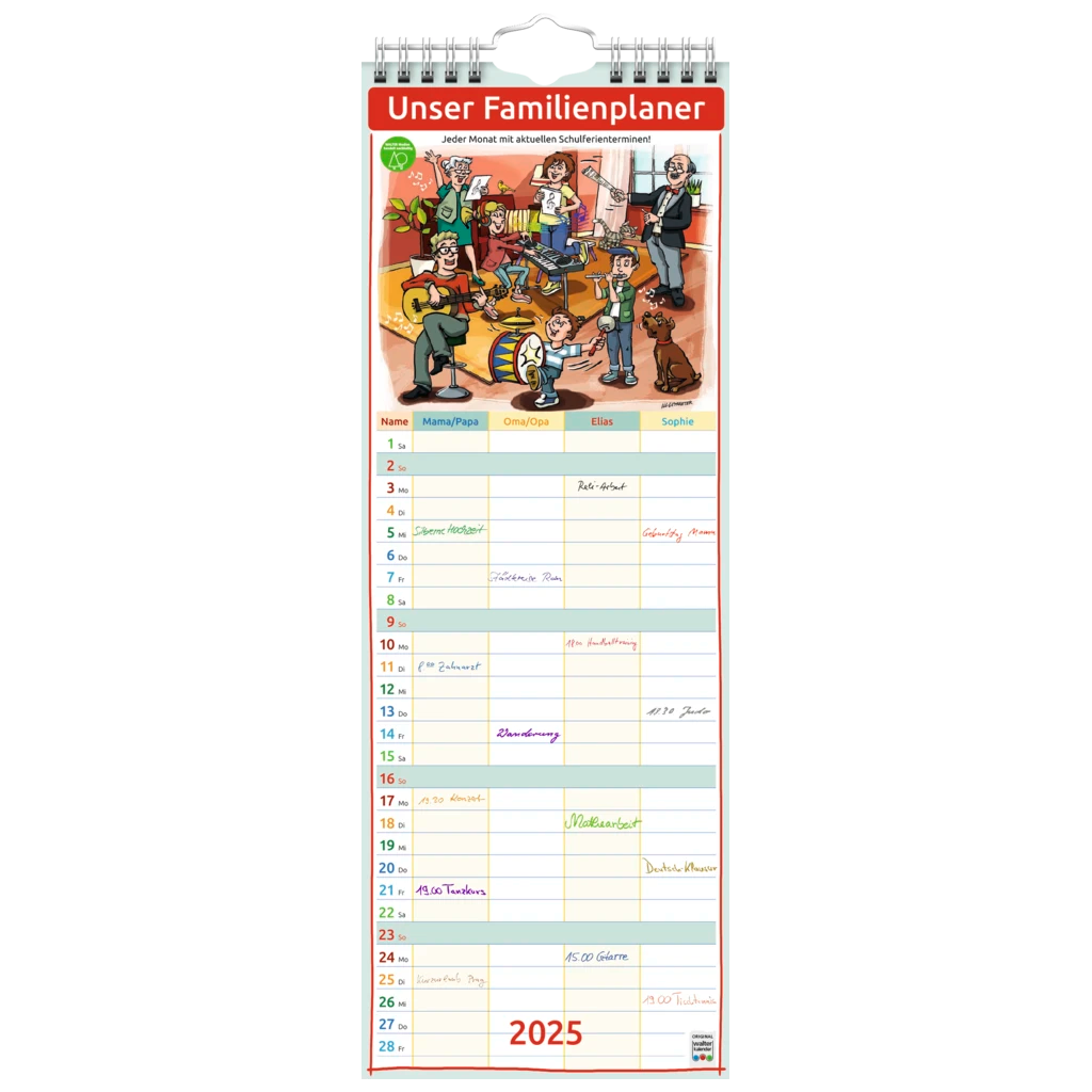 Bildkalender '25 „Familienplaner“ | 155×428 mm