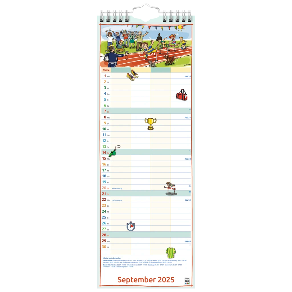 Bildkalender '25 „Familienplaner“ | 155×428 mm