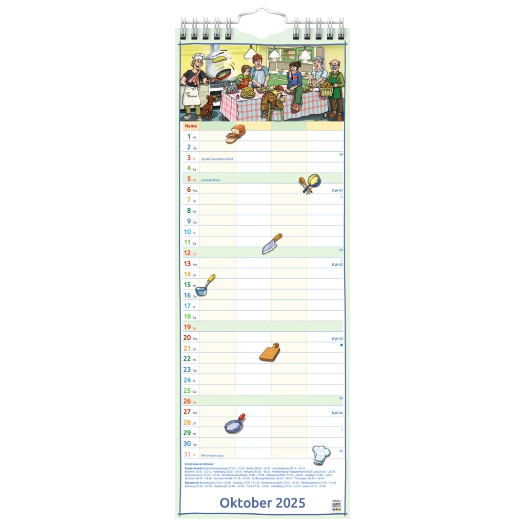 Bildkalender '25 „Familienplaner“ | 155×428 mm