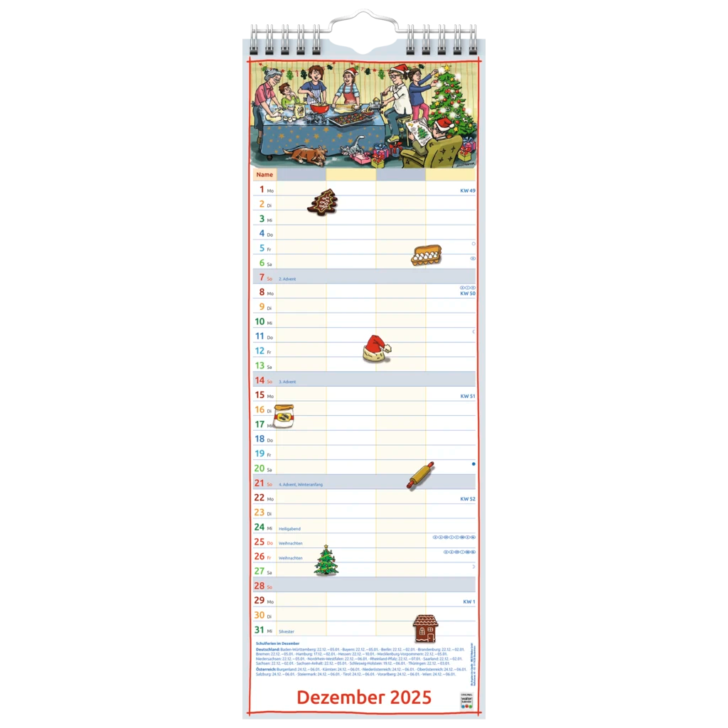 Bildkalender '25 „Familienplaner“ | 155×428 mm