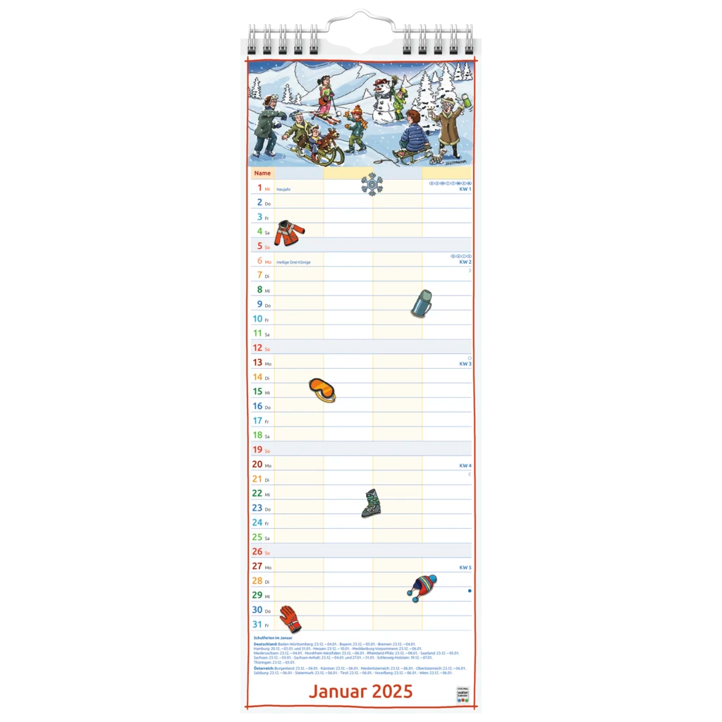 Bildkalender '25 „Familienplaner“ | 155×428 mm