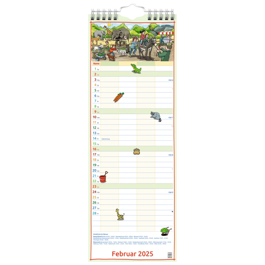 Bildkalender '25 „Familienplaner“ | 155×428 mm