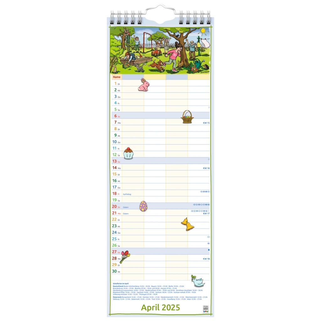 Bildkalender '25 „Familienplaner“ | 155×428 mm