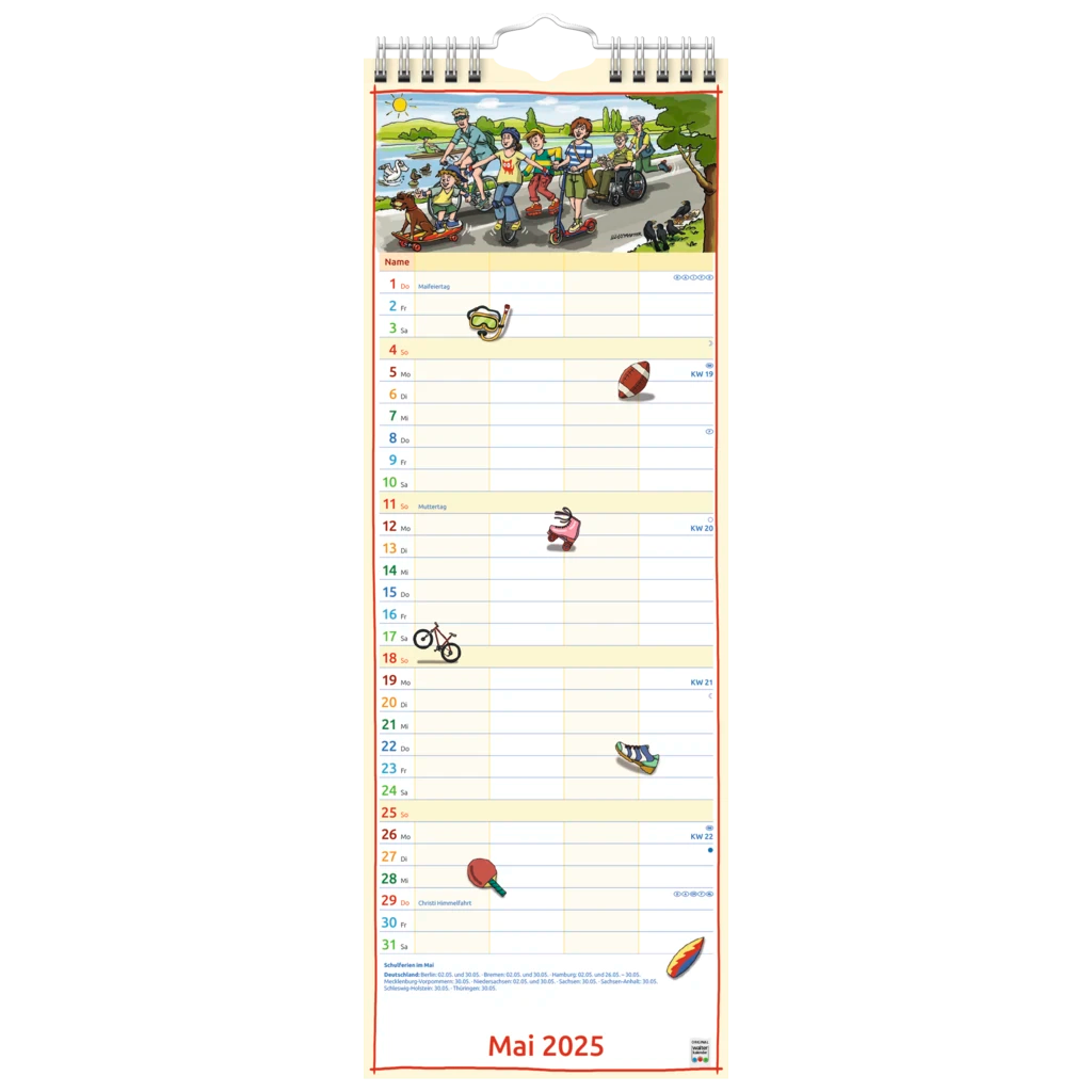 Bildkalender '25 „Familienplaner“ | 155×428 mm