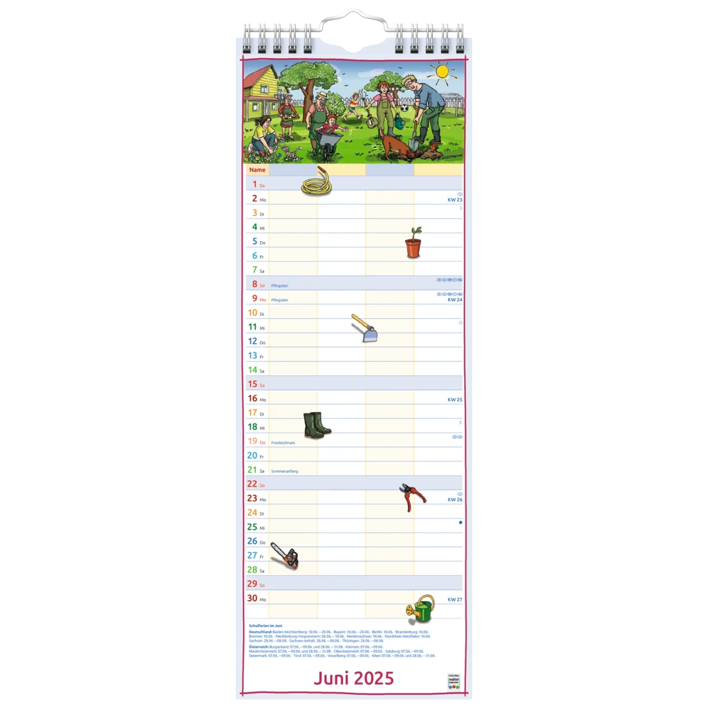 Bildkalender '25 „Familienplaner“ | 155×428 mm