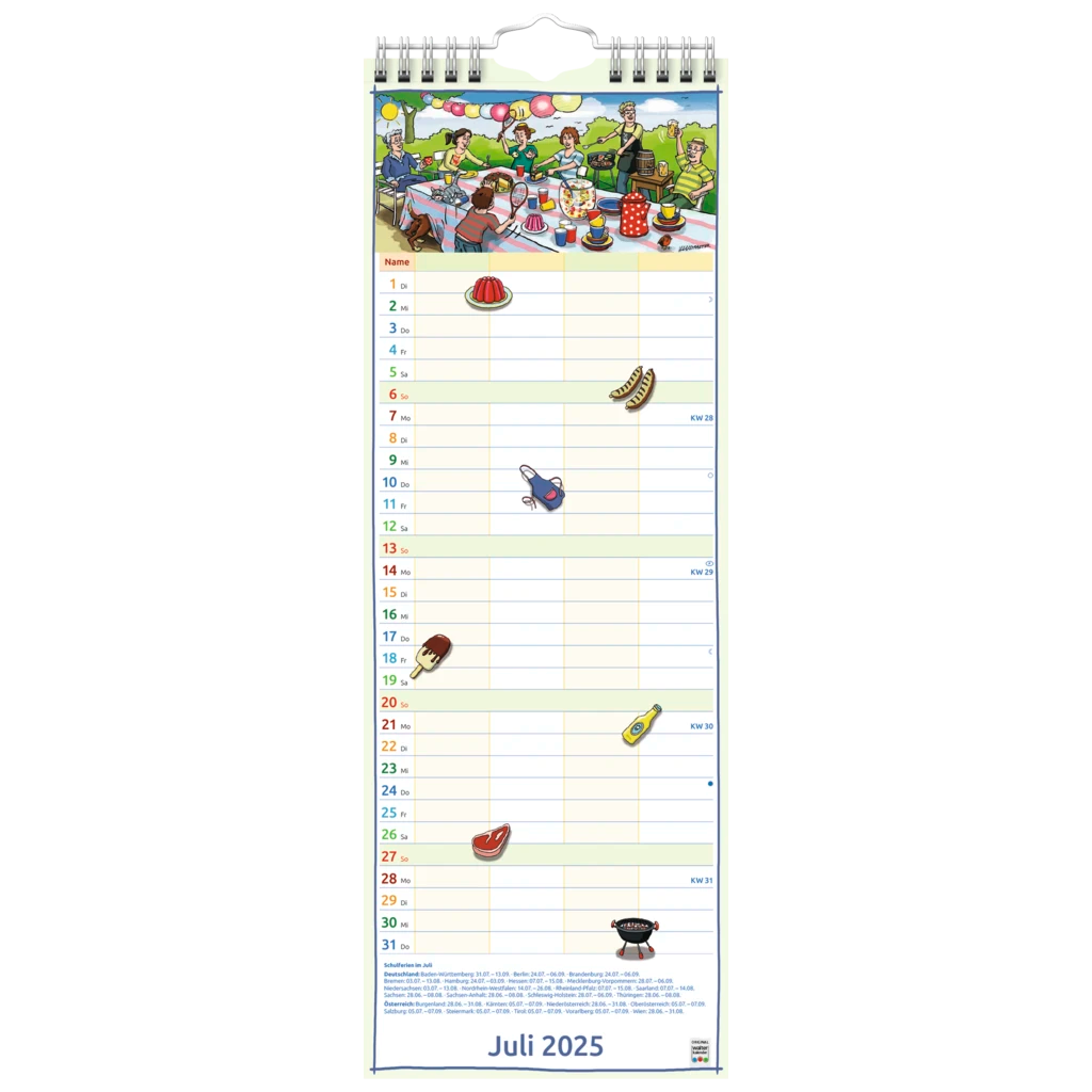 Bildkalender '25 „Familienplaner“ | 155×428 mm