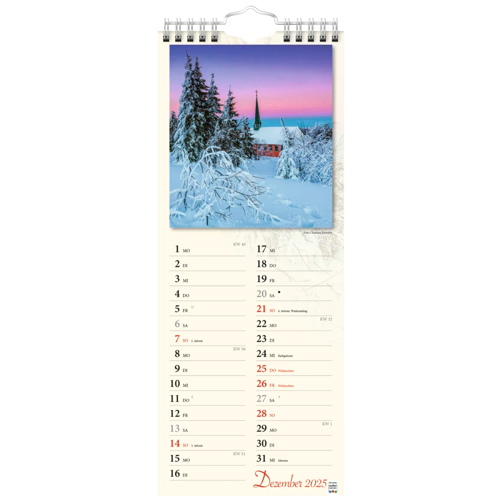 Bildkalender '25 „Verborgene Idylle“ | 155×385 mm