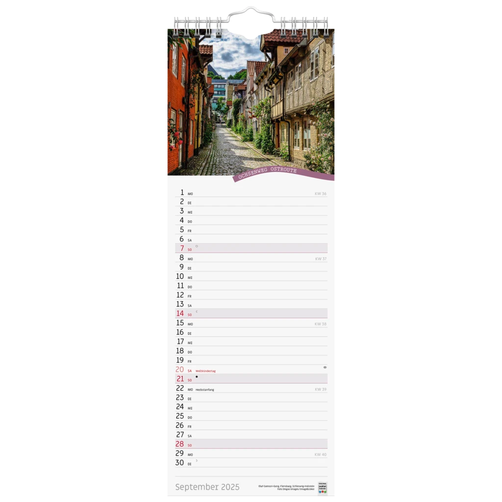 Bildkalender '25 „Rad- und Wanderwege“ | 155×428 mm