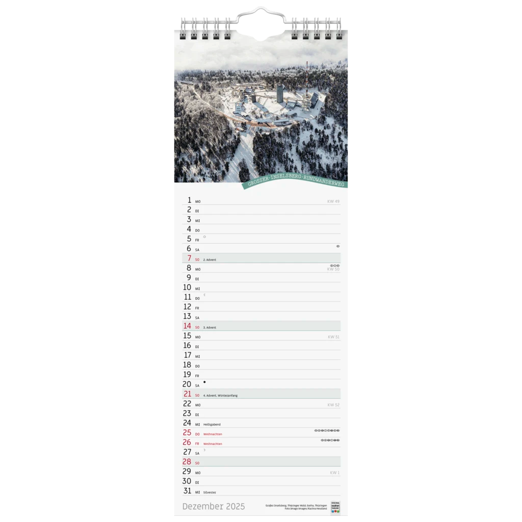 Bildkalender '25 „Rad- und Wanderwege“ | 155×428 mm