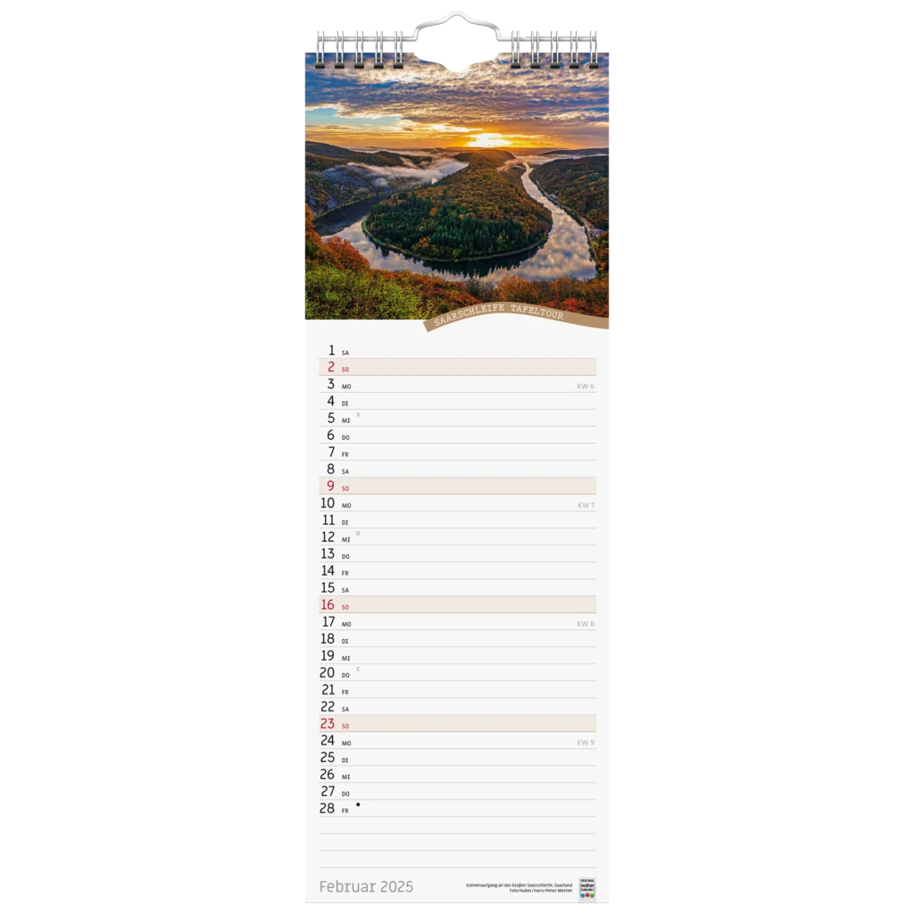 Bildkalender '25 „Rad- und Wanderwege“ | 155×428 mm