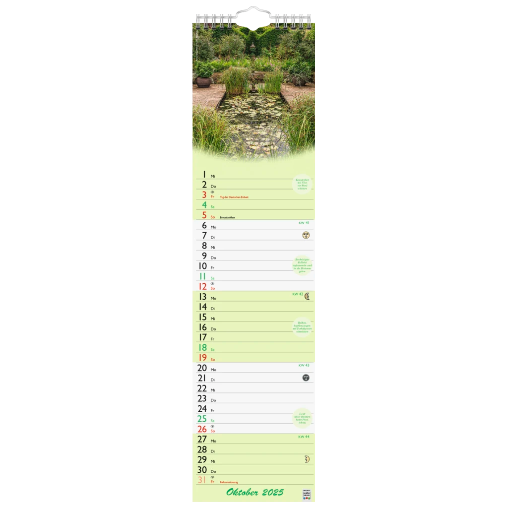 Bildkalender '25 „Günthers Gartenplaner“ | 120×470 mm