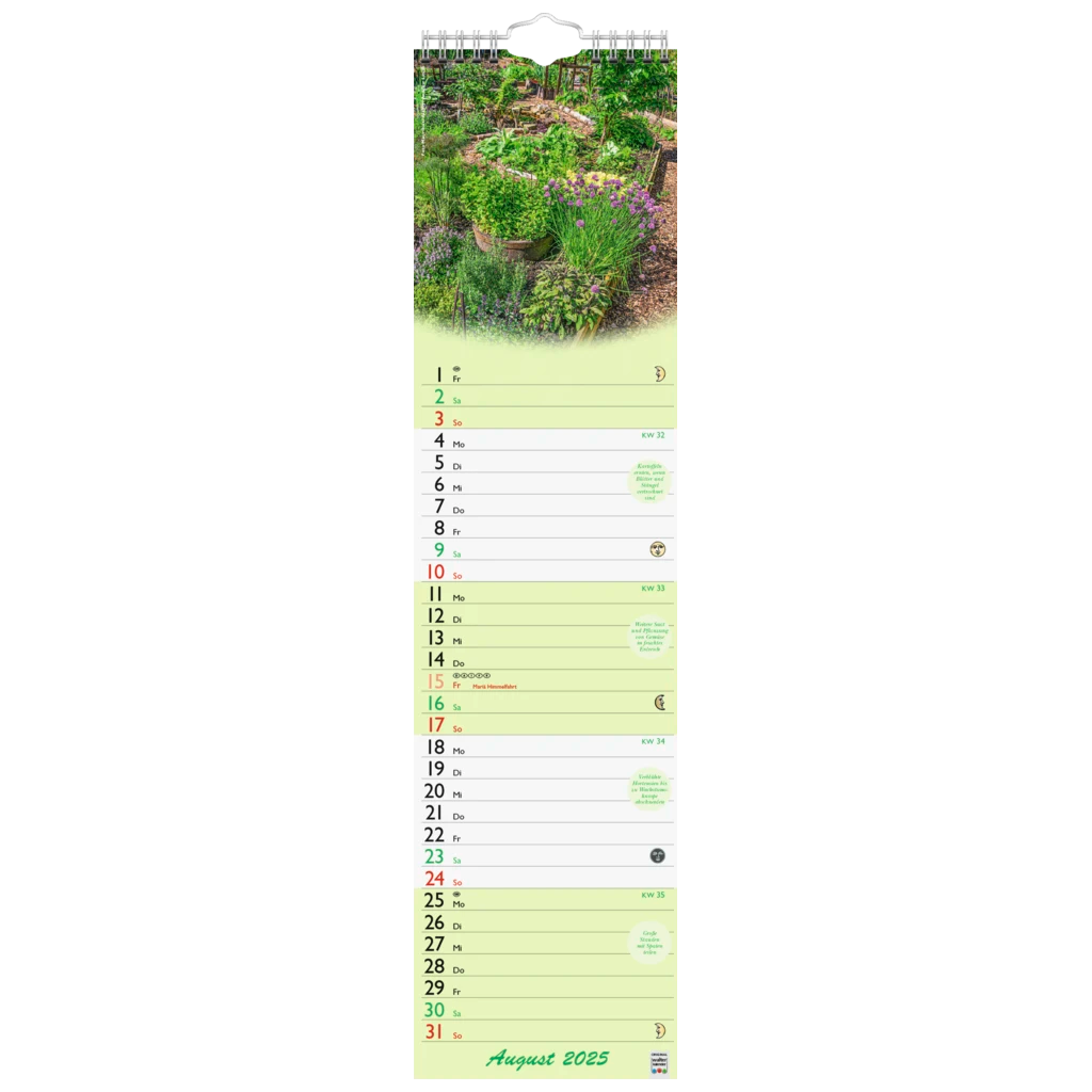 Bildkalender '25 „Günthers Gartenplaner“ | 120×470 mm