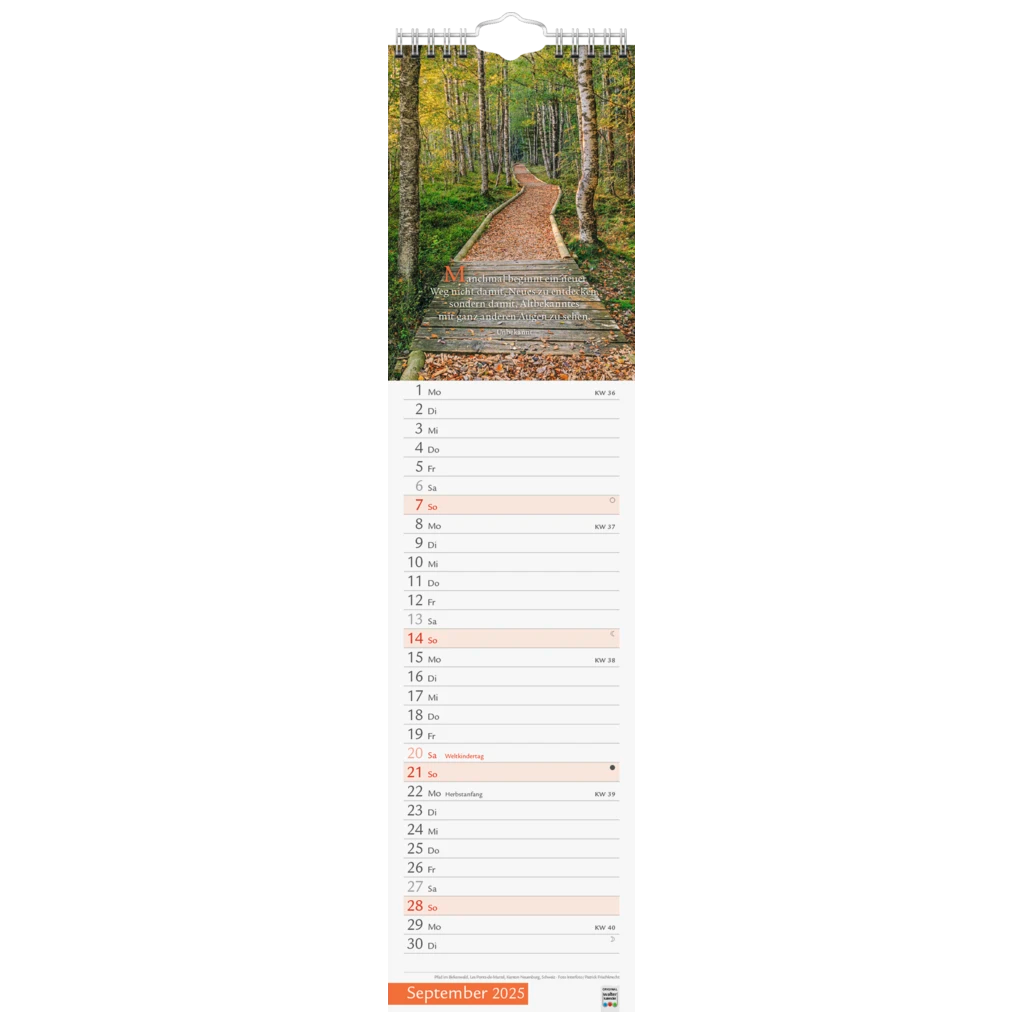Bildkalender '25 „Wege mit Weitblick“ | 120×470 mm
