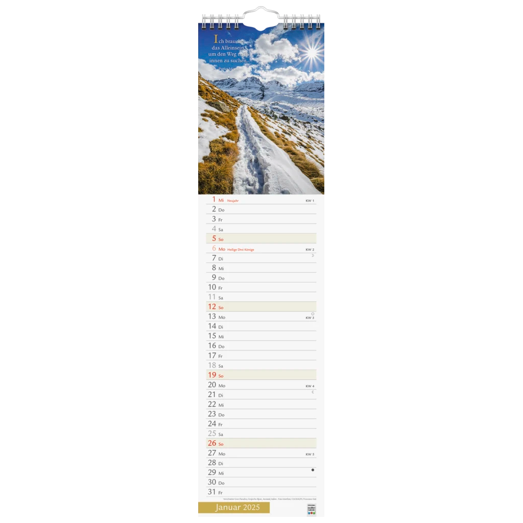 Bildkalender '25 „Wege mit Weitblick“ | 120×470 mm