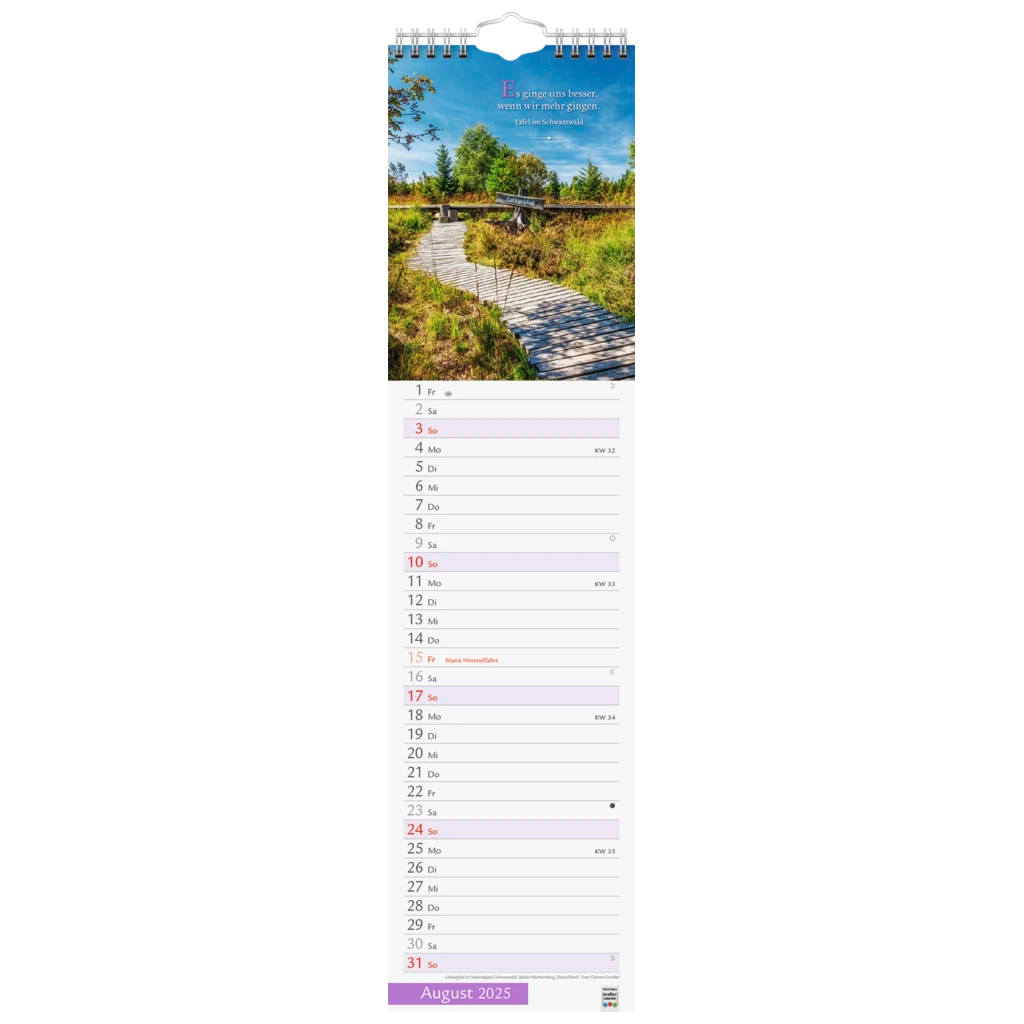 Bildkalender '25 „Wege mit Weitblick“ | 120×470 mm