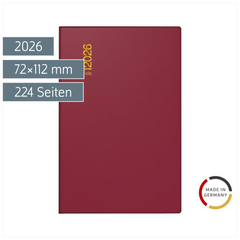 Taschenkalender Mod. partner/Industrie I 2026 | A7, Kunststoff, bordeaux