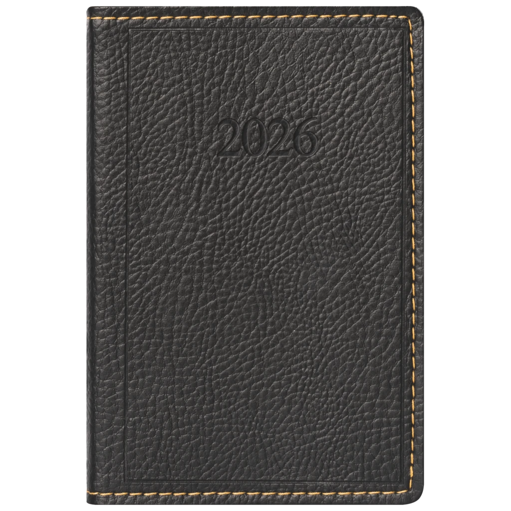 Taschenkalender Mod. partner/Industrie I 2026 | A7, Kunstleder, schwarz