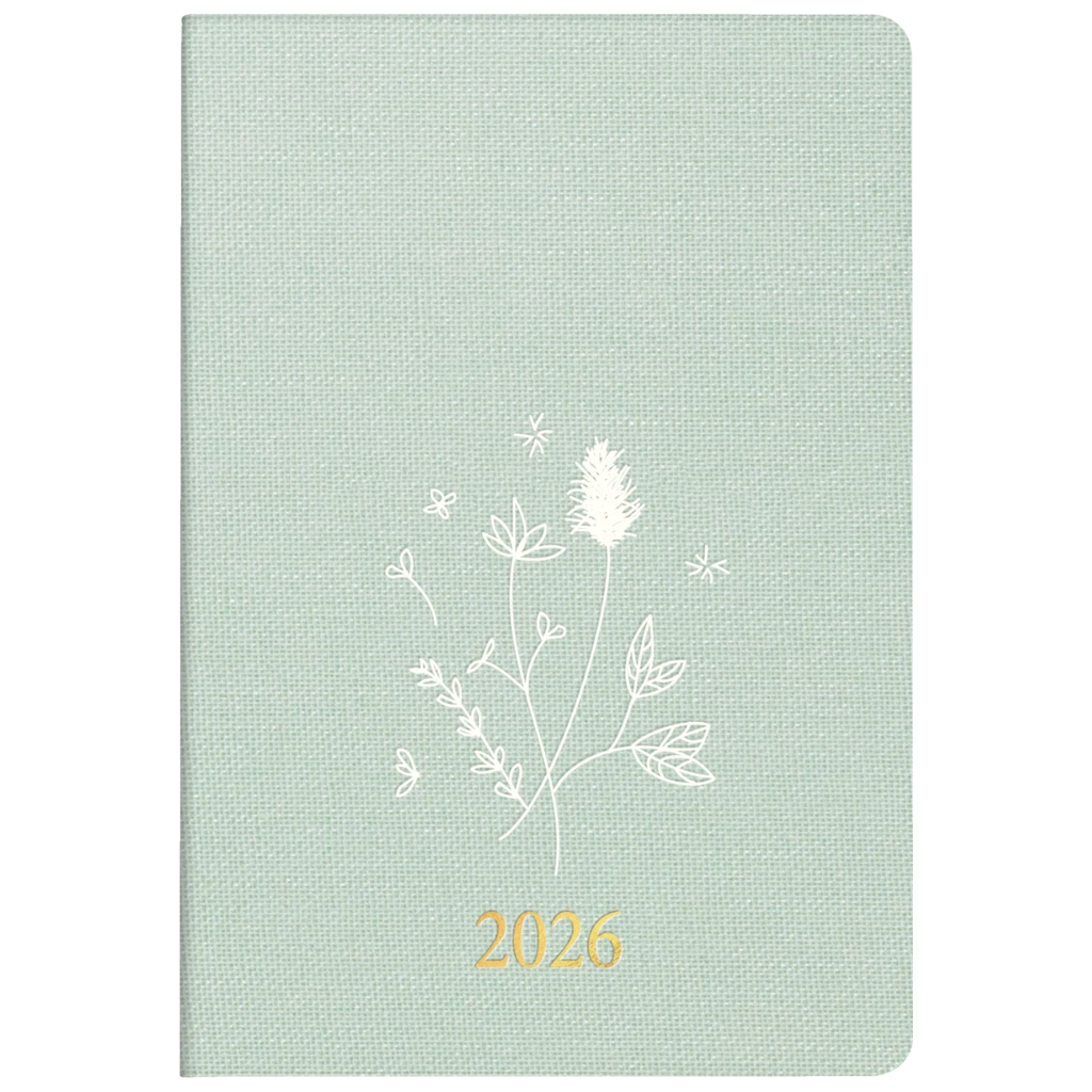 Taschenkalender Mod. partner/Industrie I 2026 „Wild Flowers“ | A7, Textil